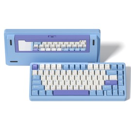 Womier SK75 75% Keyboard with Full Aluminum Wireless Mechanical Gaming Keyboard, VIA Custom Pre-lubed POM Switches RGB Creamy Gaming Keyboard, 3-Modes Gasket Hot Swappable, Blue