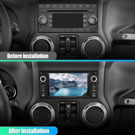 AWESAFE Android Car Stereo for Jeep Wrangler Radio 2007-2018 Chrysler Dodge Ram 1500 with Wireless Carplay, 7 Inch Touch Screen for Jeep Car Radio with WiFi GPS FM Radio + Backup Camera