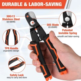 ValueMax 7 Inch Wire Stripper Cable Cutters 4 in 1 Electrical Wire Stripper Tool