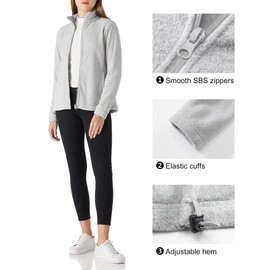 Outdoor Ventures Women's Lightweight Warm Zip Up Long-Sleeve Soft Polar Fleece Jacket for Fall Winter