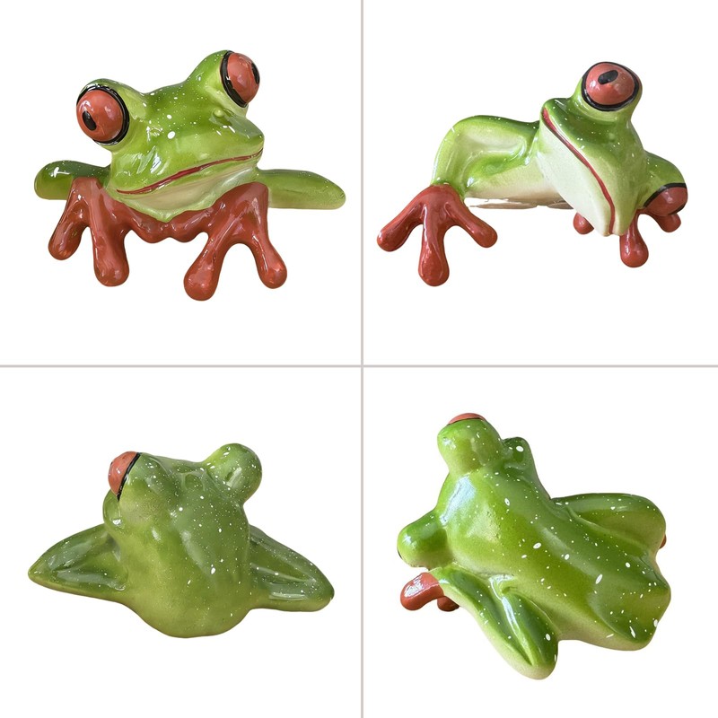 Cute Resin Frog Decor Set, 2 Pcs, Fun Gift Idea