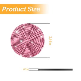 TSUGAMI Bling Car Cup Holder Coaster, 2 Pack Crystal Rhinestone Anti-Slip Insert Coasters, Universal 2.75 Inch Fashion Automotive Cup Mat, Car Interior Accessories Decor Gifts for Women (Pink)