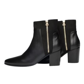 Rui Landed Ankle Boot for Men Heeled High Top Chelsea Boots Slip On Style Genuine Leather Dual Side Zipper Taller Shoes Splicing Collar Easy Care (Color : Black, Size : 12)