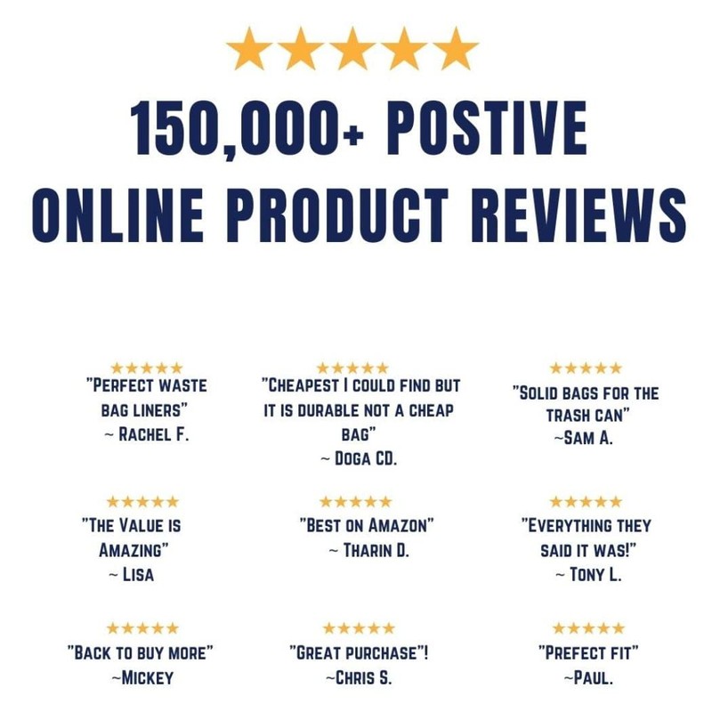 Plasticplace 25 Gallon Trash Bags │ 1.7 Mil │ Black