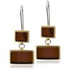 Sterling Silver Red Dark Amber Rectangular Dangle Hook Earrings