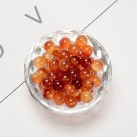 Land Long 120pcs(2 Strand/Set) 6mm Natural Orange Agate Gemstone Beads with Healing Power, Round Carnelian Energy Stone Beads for Jewlery Bracelets Earrings Making DIY