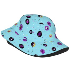 Music CD Funny Bucket Hat for Men Women Fashion Unisex Fishing Hat Fisherman Sun Caps Headwear for Outdoor Summer Travel Hiking Beach