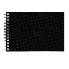 Rhodia Rhodia Touch 116145C Spiral Album Watercolor Book Double Spiral Fine Grain Paper 100% Cotton 300 g 20 Sheets A5 Landscape Format Ideal for Watercolour Black Pack of 1