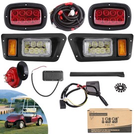 10L0L Golf Cart Light Kit for Yamaha G14 G16 G19 G22 Gas & Electric, Deluxe Headlight Taillight with Turn Signal Switch Horn Button, Blinker & Brake Light Switch Pad