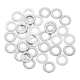 uxcell 50 Pcs Aluminum Flat Washer, 6 x 10 x 1mm Round Seal Gaskets Flat Spacers for Screws Bolts Machinery Repair Accessories, Outdoor Construction, Silver Tone