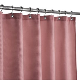 Barossa Design Waffle Weave Shower Curtain Hotel Luxury Spa, 230 GSM Heavy Duty Fabric, Water Repellent, Pale Mauve, 71"x72"