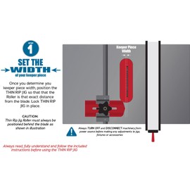 Thin Jig Precise Thin Ripping Guide, Stainless Steel Table Saw Jig for Band Saw Router, Adjustable Cutting Guide, Small and Lightweight, Easy to Carry, Multifunction Design (Red)