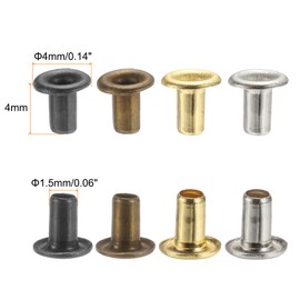 sourcing map 400Pcs Super Tiny Grommets Kit Metal Eyelets 1.5mm/0.06" Hole Grommet Self Backing for Shoes Clothes Belt Bag DIY Project, 4 Colors