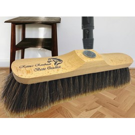 MAAJ Professional Room Broom with 3 Different Fittings of Choice Like at Grandma's Times - Made in Germany (Horsehair Split)
