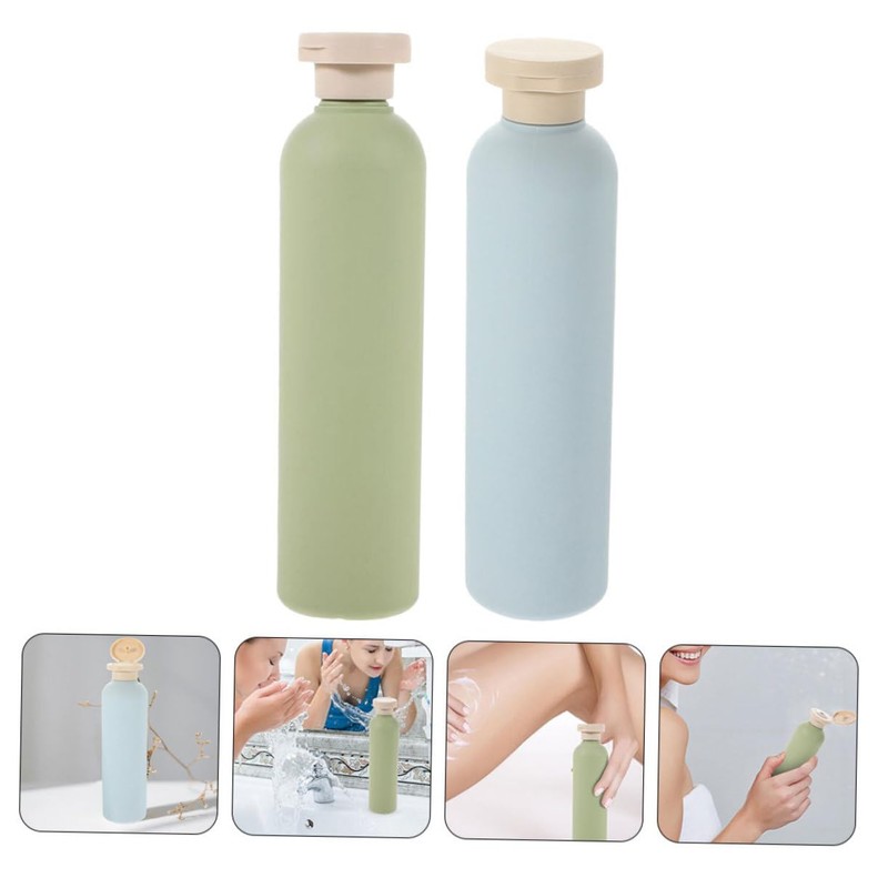 Mikinona 2pcs Travel Toiletry Bottles Leakproof Refillable Squeeze Bottles for