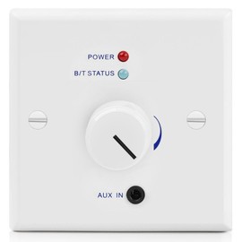 TNP Wireless Bluetooth Audio Receiver Wall Plate Mount, BT 5.0 aptX Music Streaming Adapter 4 Speakers 100W Stereo Amplifier Audio Volume Control, 3.5mm AUX Input for Sound Speaker Systems Integration