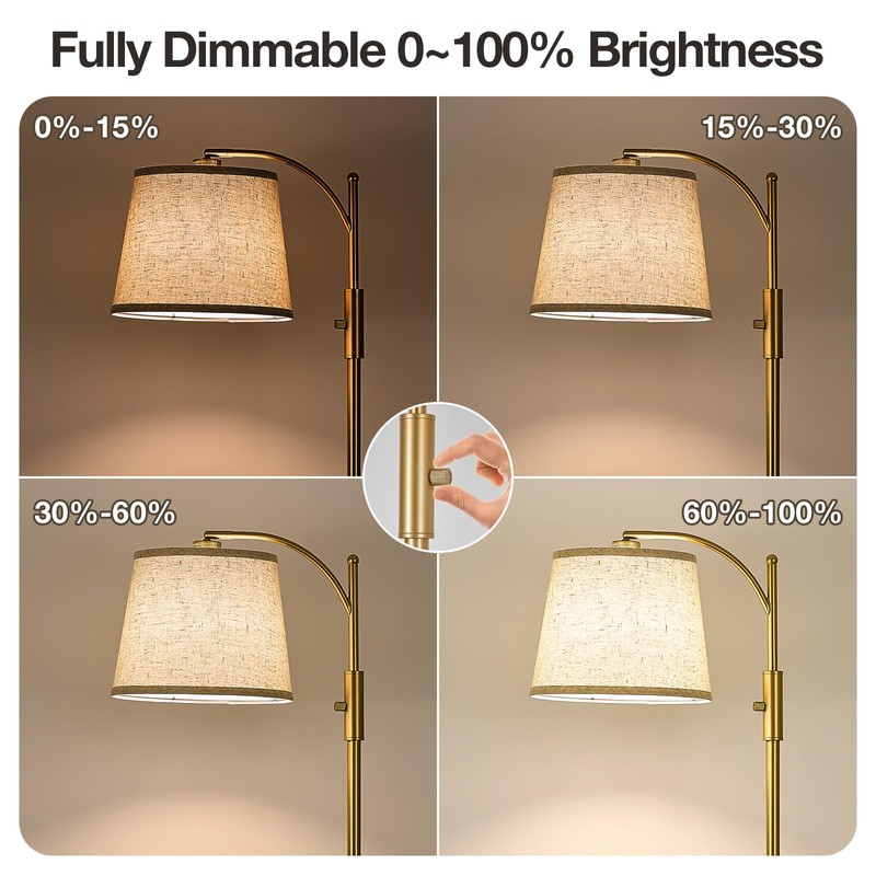 AIDENOEY Fully Dimmable Floor Lamp for Living Room，Standing Lamp Rotary