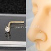 Jewelry Avalanche Diamond L-Shape Nose Stud 14K Gold 20G L-Bend
