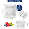 YEUIKERR Set of 3 Ceramic Berry Basket Square Fruit Bowls