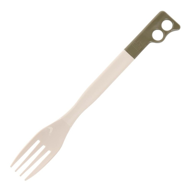 CHUMS CH62-1734-M095-00 Camper Cutlery 3-Piece Set, Khaki/Gray, Spoon: Length 7.9