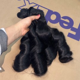 Raw Human Hair Kinky Curly Bundles Vietnamese Raw Hair Swiss Lace Frontal Vendor with hd 4*4 5*5 Closure Indian Curly Loose Deepstyle: all, color: bouncy curly, Stretched Length: 18 in