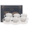 FYUEROPA Glass Coffee Cup Set with Saucer Tempered Glass, for