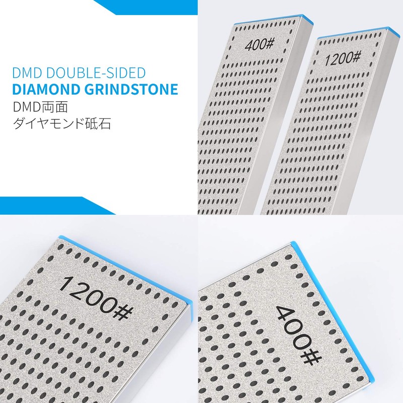 DMD 10-Inch Double-Sided Diamond Sharpening Stone | 400/1200 Grit Hone