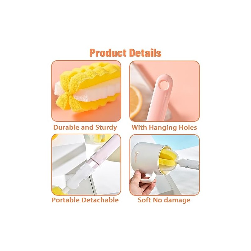 4PCS Baby Bottle Brush Set - Milk Bottle & Nipple