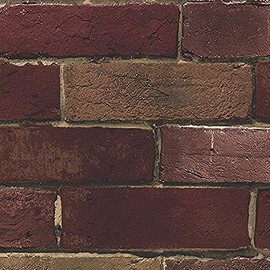 Manhattan comfort NWBG21586 Weston Series Vinyl Rust Design Large Wallpaper Roll, 20.5" W x 32.7'L, Red Brick/Brown