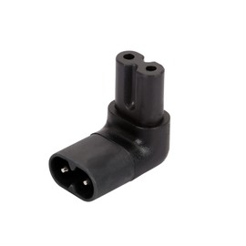 Vellcon [5Pack] IEC320 C7 to C8 Right Angle AC Adapter, IEC 320 C7-C8 90 Degree Power Adapter, Figure 8 Male to Female Up-Down Angle AC Converter, Black Color