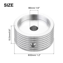MECCANIXITY Aluminium Potentiometer Knobs 1/4"x1.2", Universal Top Hat Knobs Volume Tone Control Knob with Set Screw for Guitar Bass, Silver