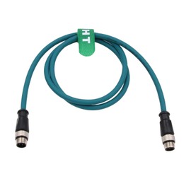 HangTon Sensor Ethernet Data Cable M12 D-Coded 4 Pin for Baumer Sick Profinet EtherCat Automation Industrial Network CAT5e 24AWG Soft Shield Waterproof 8M