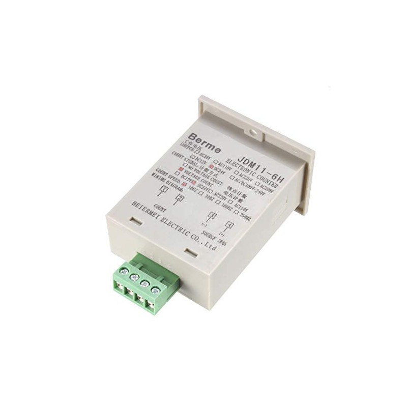 uxcell JDM11-6H Resettable 0-999999 LED Display Panel Digital Counter DC
