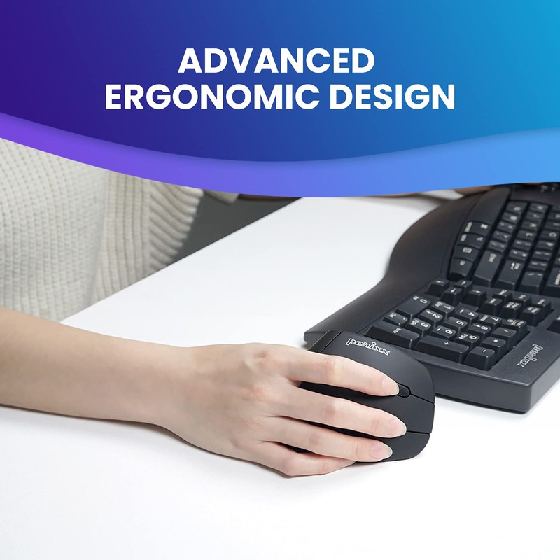 Perixx PERIMICE-715II Vertical Right Handed USB Ergonomic Mouse (Wireless)