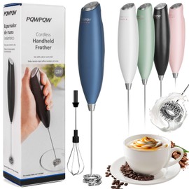 Portable Milk Frother - 15s Creamy Froth, Multifunctional, Battery-Powered, Easy to Clean, Perfect for Travel, Coffee, Matcha, Blended Drinks & Whisking Eggs! (Blue)