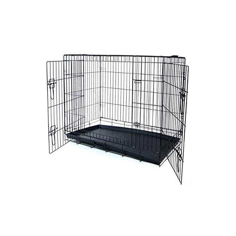 YML 42-Inch 2-Door Heavy Duty Dog Crate, Black
