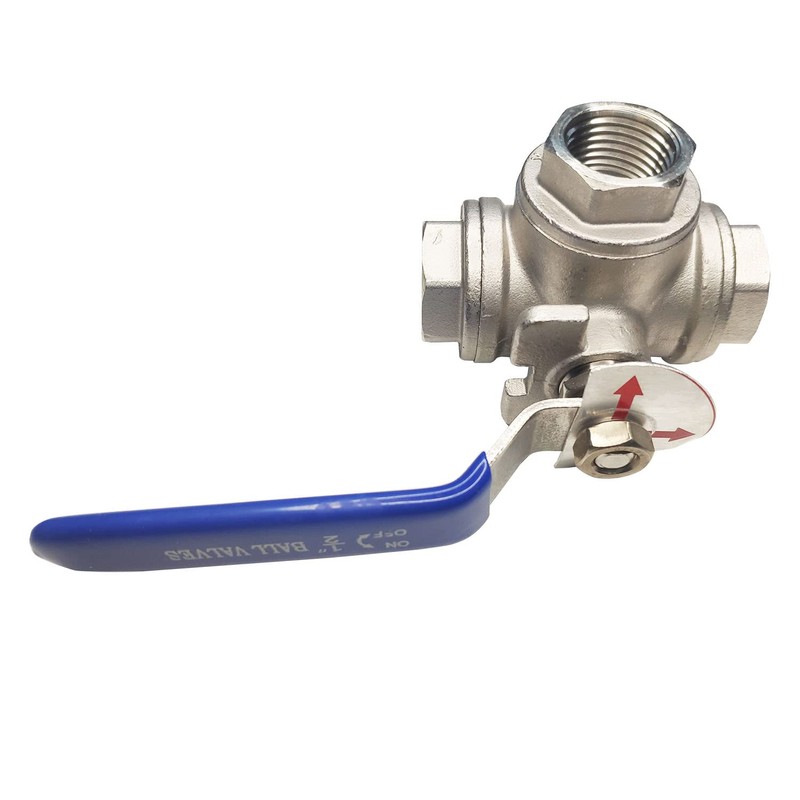 1/2" NPT Female T-Type Ball Valve with Heavy Duty Blue