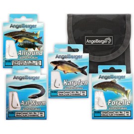 Angel Berger Snelled Fishing Hook Set with Bag