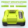 40V 6.0Ah Battery for Ryobi 40 Volt Li-Ion OP40602 OP40261