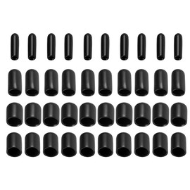 WELANGBN 40pcs Round Rubber End Caps 1/8"" 1/4"" 3/8"" 1/2"" Black Vinyl Cover Screw Thread Protectors Assortment Kit (3mm 6mm 9mm 12mm)