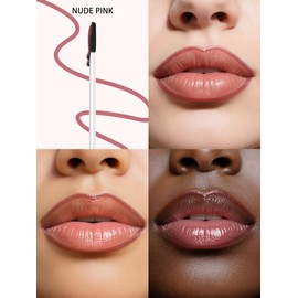 QCMME Lip Stain Peel Off Lip Liner Stain with Tweezer, Long Lasting Matte Lip Tint Tattoo, Highly Pigmented Color Lip Makeup, Waterproof Lipstick, Transfer-proof Lipstain for Women, Nude Pink