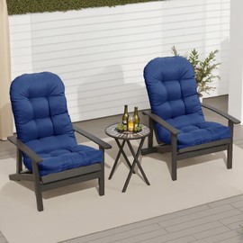 MQK Adirondack Chair Cushion, Thick Indoor/Outdoor Rocking Chair Cushion with High Elasticity PP Cotton Water-Resistant Patio Furniture Cushions High Back Seat Pads for Porch Yard Lawn Chairs 44x19x4