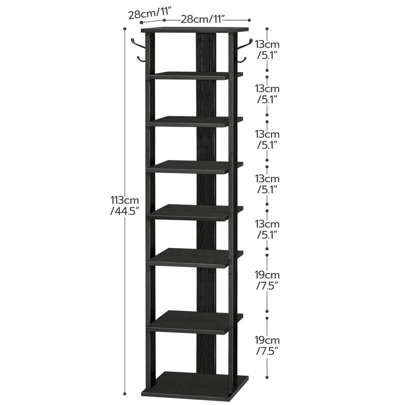 HOOBRO 8 Tiers Vertical Shoe Rack, Wooden Shoe Storage Organizer
