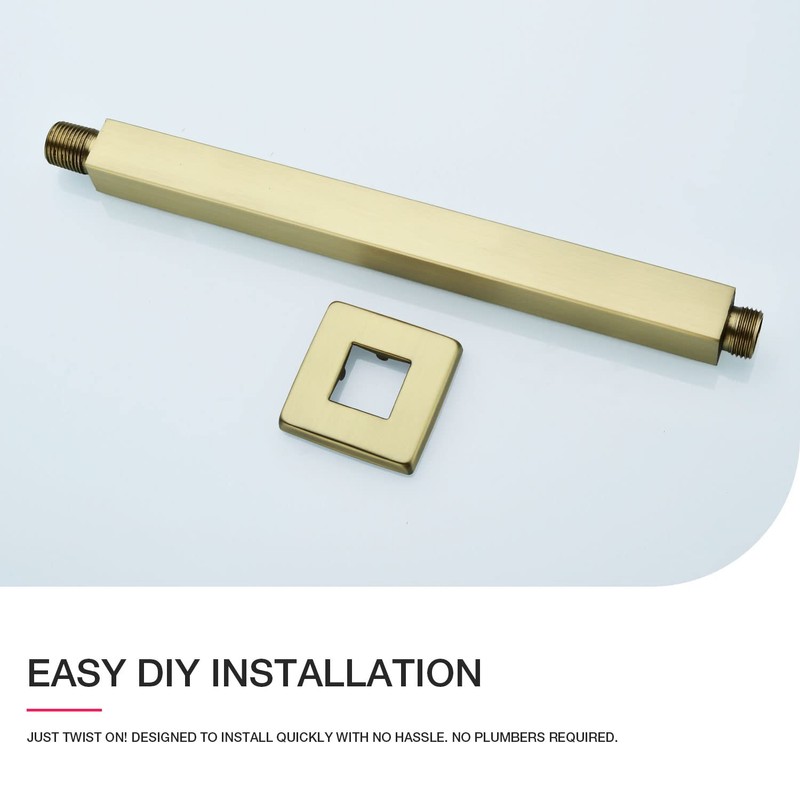 TRUSTMI Shower Arm with Flange 12 Inch Square Shaped Extension