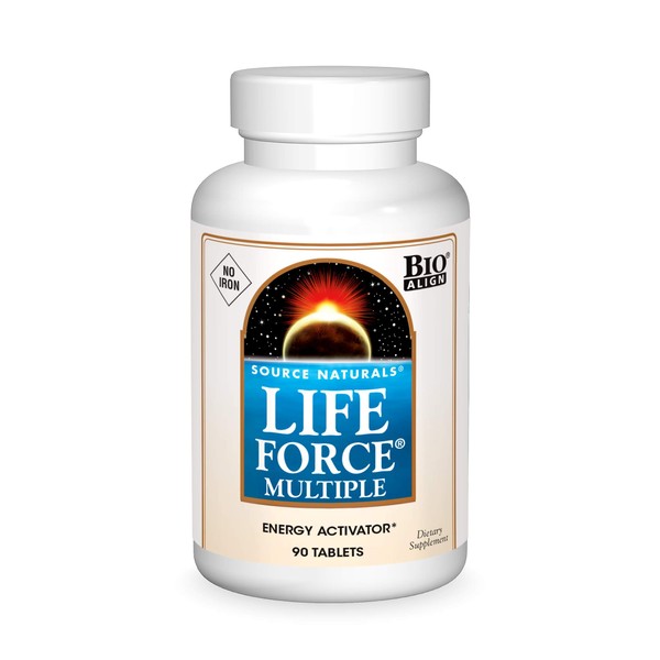 Source Naturals Life Force Multiple No Iron Energy Activator Complete Bio-Aligned Daily Vitamin - 90 Tablets