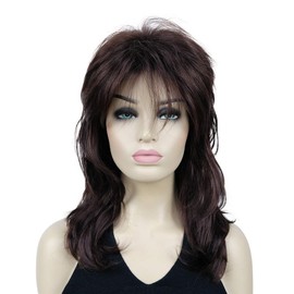 Lydell Long Shaggy Layered Classic Cap Synthetic Women Cosplay Wigs Dark Auburn