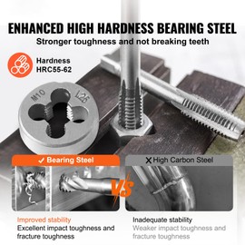 Happybuy Tap and Die Set, 80-Pieces in Metric & SAE. Made of Premium Bearing Steel. A Must-Have Threading Tool for External & Internal Thread Cutting. Complete with Accessories and Sturdy Storage Case