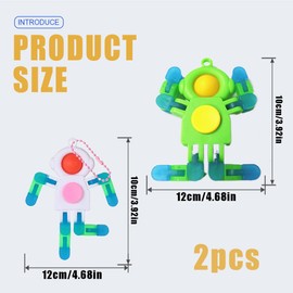 HAZMA 2 Stück Roboter Spinner Kinder Erwachsene Set, Fidget Spinner,DIY Verformbare Spinning Schreibtisch Spielzeug,Leuchtend, Transformiert, Für Party Gunst, Klassenzimmer Geburtstagsfeier
