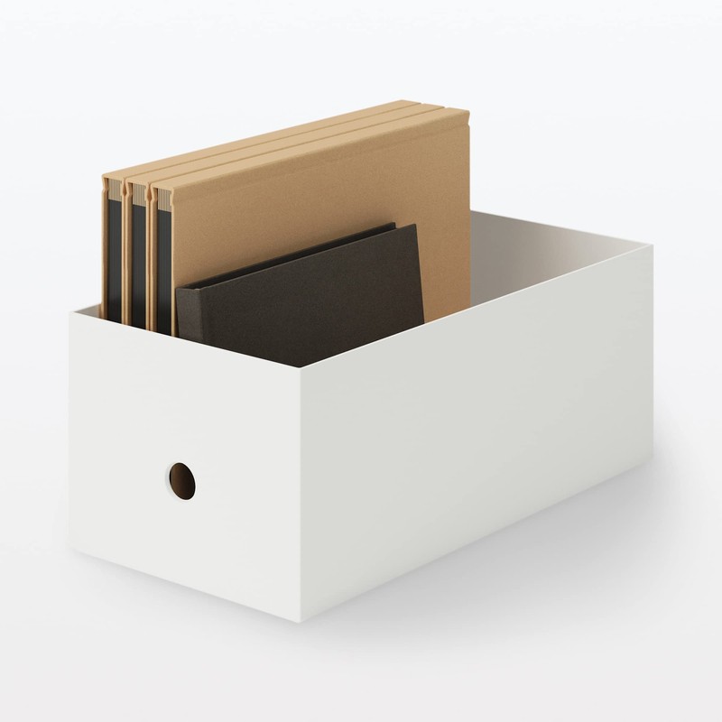 MUJI 83904395 Recycled Polypropylene File Box, Standard Type, Wide, 1/2,