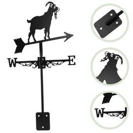 Milisten Metal Weather Vane Goat Wind Vane Wind Direction Indicator Roof Decoration Accessories for Outdoor Garden Outdoor Yard Decoration